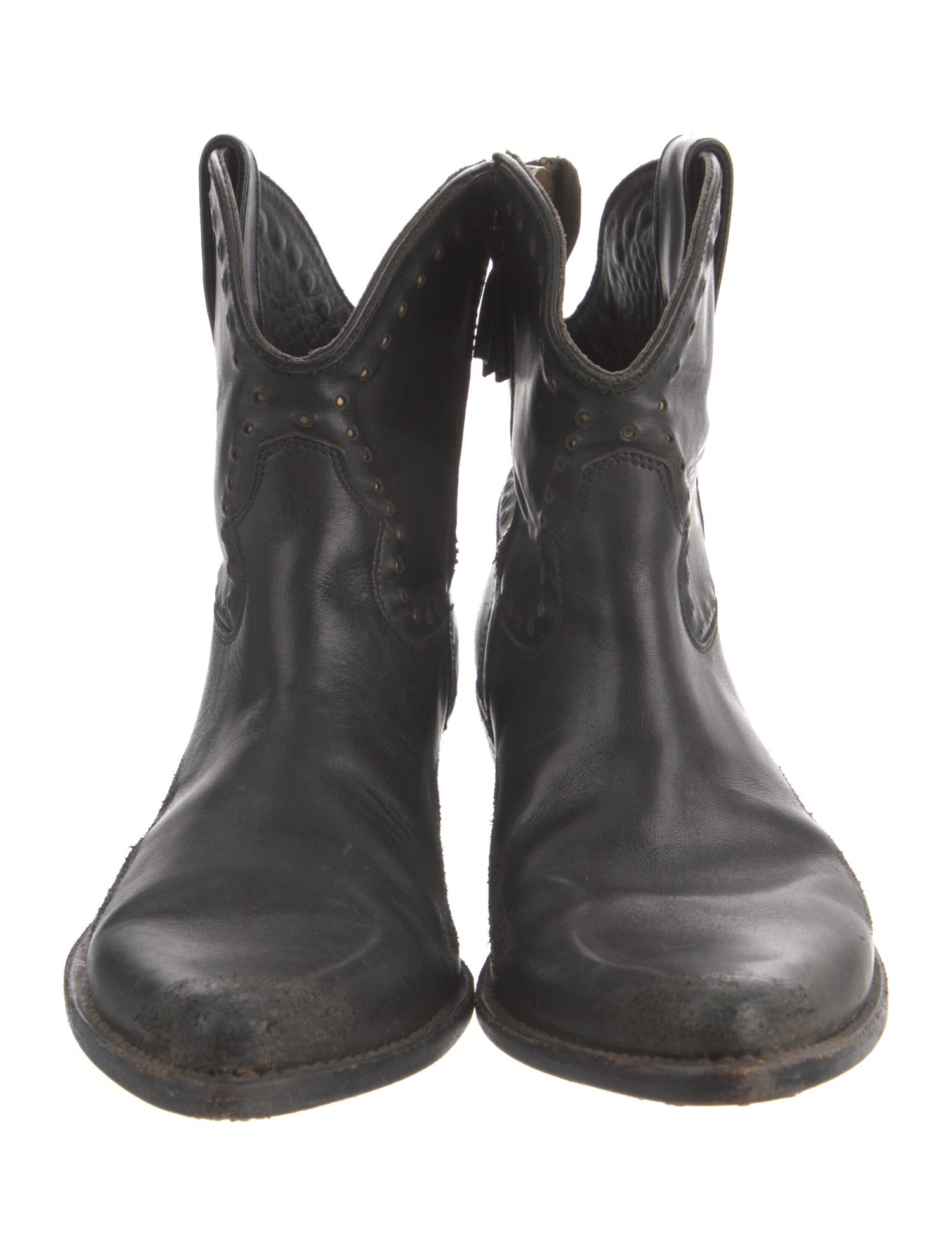 Golden Goose Leather Studded Accents Western Boots